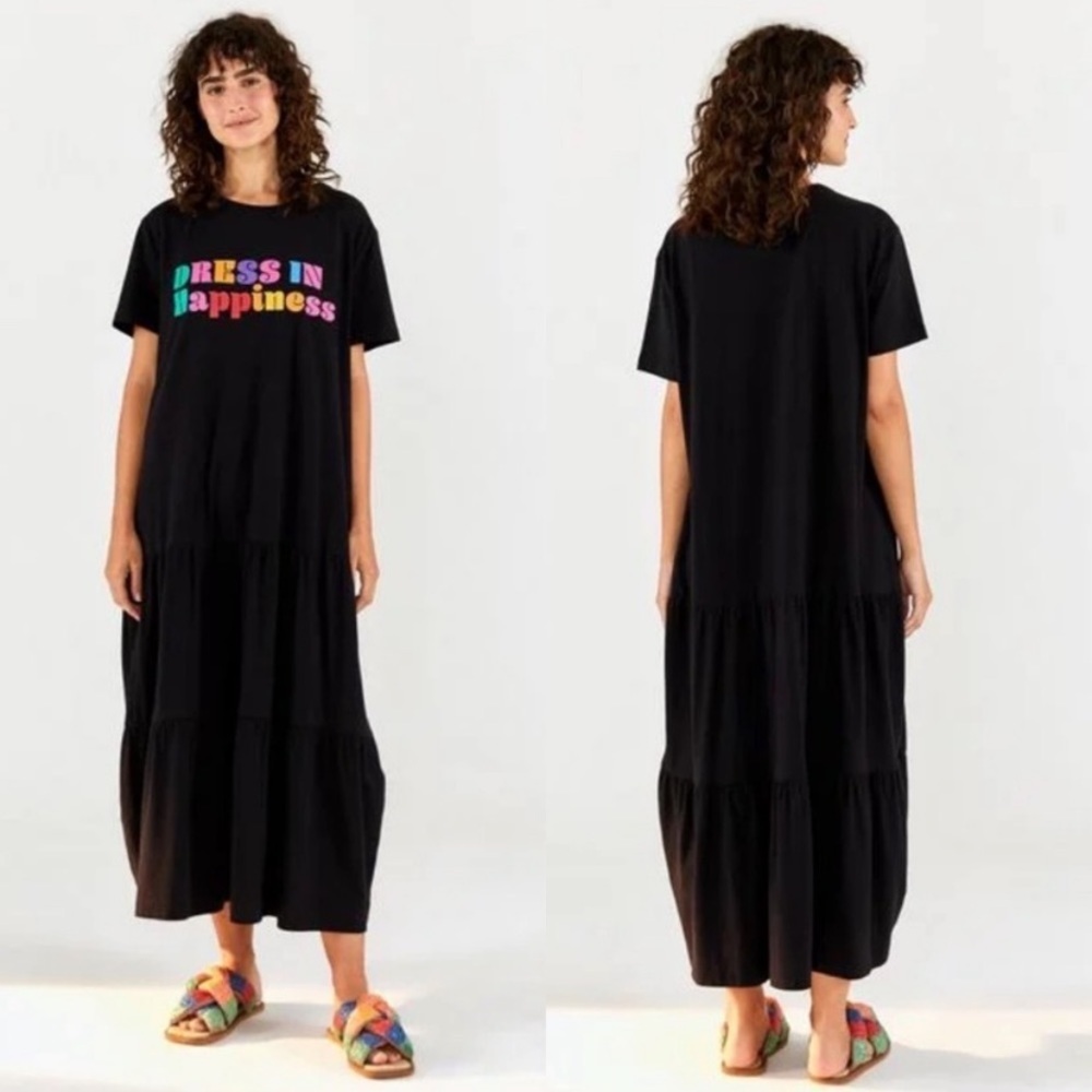 FARM Rio Dress In Happiness T-Shirt Dress in Black size small - Picture 4 of 11